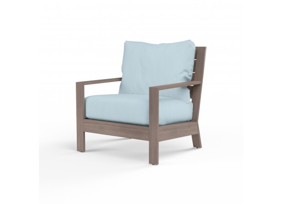 Laguna Club Chair in Canvas Skyline, No Welt - Front Side Angle