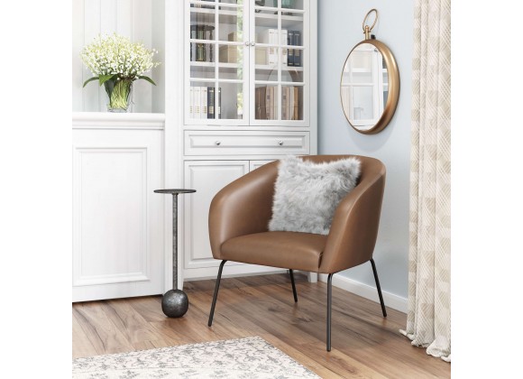 Zuo Modern Quinten Accent Chair Vintage in Brown - Lifestyle