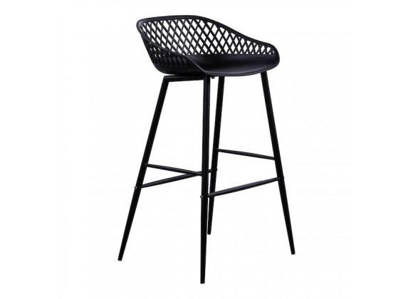 Moe's Home Collection Piazza Outdoor Bar Stool - Black - Perspective