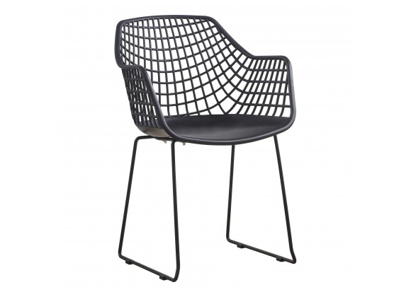 Moe's Home Collection Honolulu Chair in Black - Set of Two - Front Side Angle