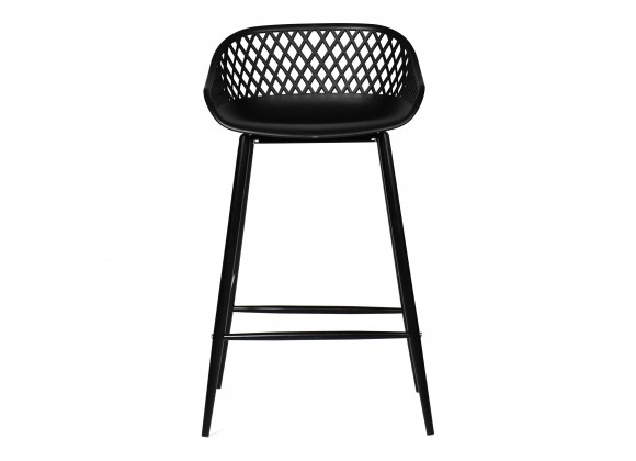 Moe's Home Collection Piazza Outdoor Counter Stool in Black/Grey - Front Angle