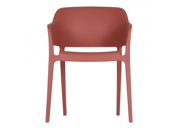 Moe's Home Collection FARO OUTDOOR DINING CHAIR DESERT RED/CHARCOAL GREY - SET OF TWO- Front Angle