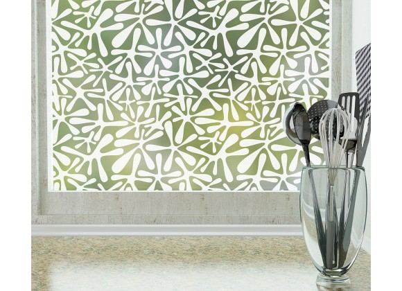 Odhams Press Groovy Amoeba Frosted Non-Adhesive Decorative Window Film - Privacy Cling Film
