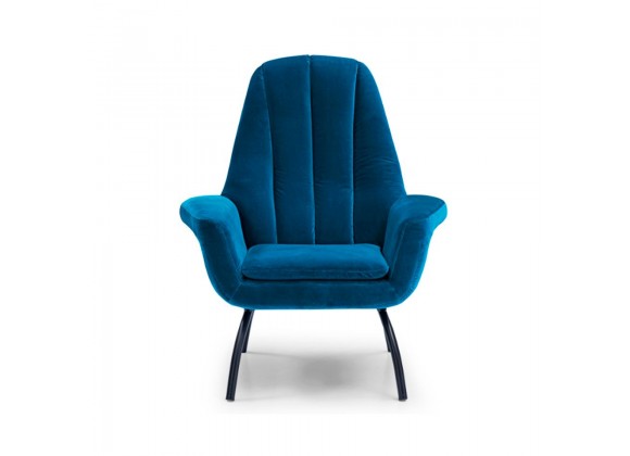 Bellini Modern Living Alberto Accent Chair Blue, Dark Grey, Light Grey, Front View