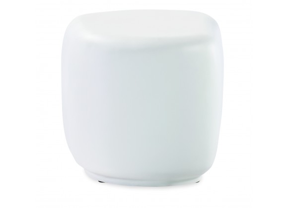 Sunset West Pebble End Table - Bone - Front Angle