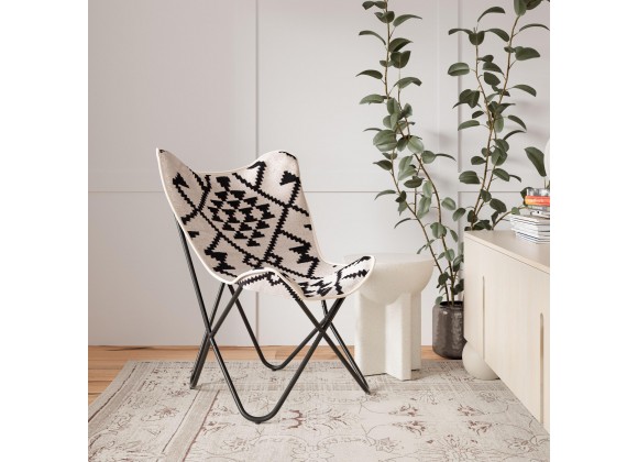 Rabat Accent Chair Beige & Black- Lifestyle 1