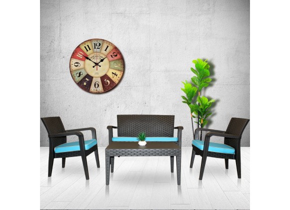 Alaska 4-Piece Seating Set with Cushions-Anthracite Teal