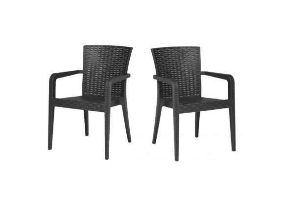 Rainbow Outdoor Alberta Set of 2 Stackable Armchair-Anthracite