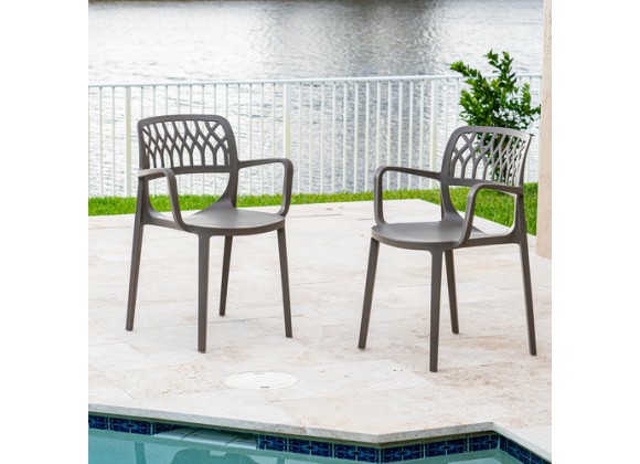 Rainbow Outdoor Elsa Set of 2 Stackable Armchair Cappuccino