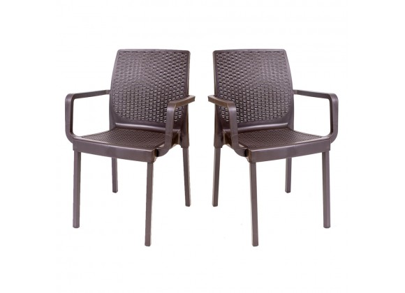 Rainbow Outdoor Napoli Set of 2 Stackable Armchair Brown