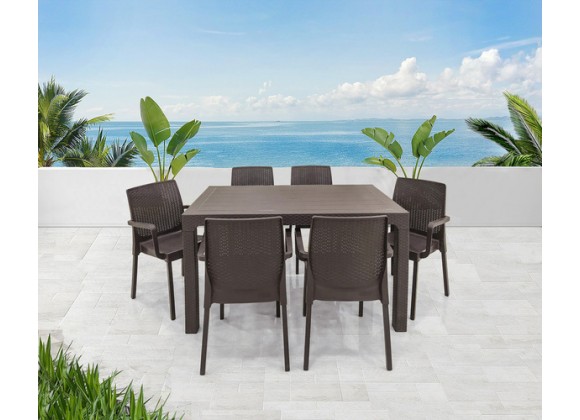 Rainbow Outdoor Napoli 7-Piece Dining Set Brown