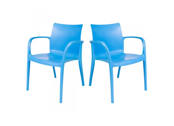 Rainbow Outdoor Pedro Set of 2 Stackable Armchair Blue