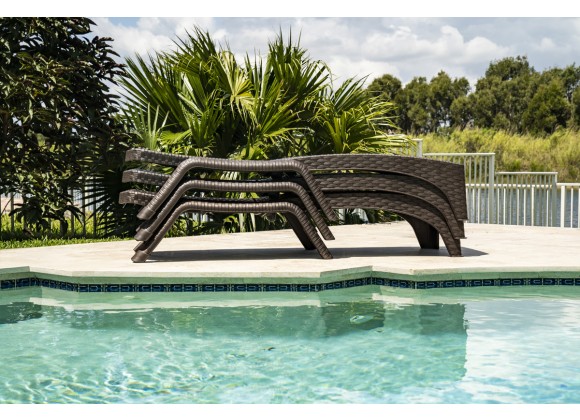 Rainbow Outdoor Roma Set of 2 Chaise Lounger Anthracite Cushion Side