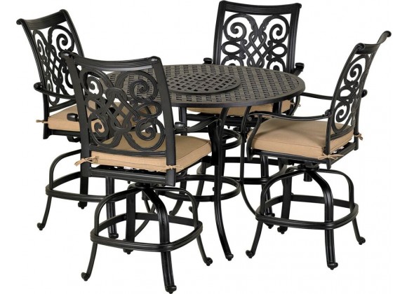 Patio Resort Lifestyles Venice 5-Piece Counter Set - With Counter Stools