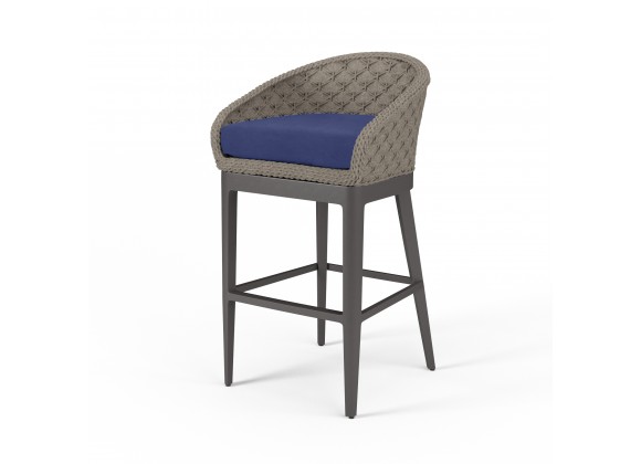 Marbella Barstool in Echo Midnight, No Welt - Front Side Angle
