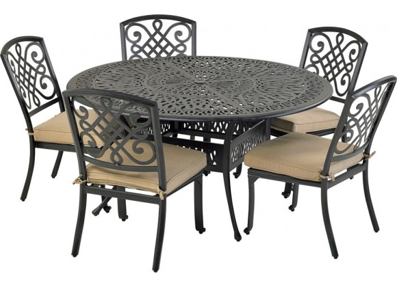 Bridgetown 6-Piece Dining Set with Armless Dining Chairs