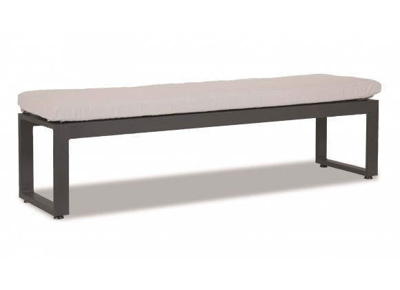Redondo Dining Bench with Cast Silver Cushion