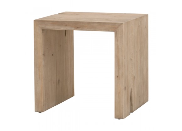 Essentials For Living Reed End Table - Smoke Gray Pine - Front Side Angle