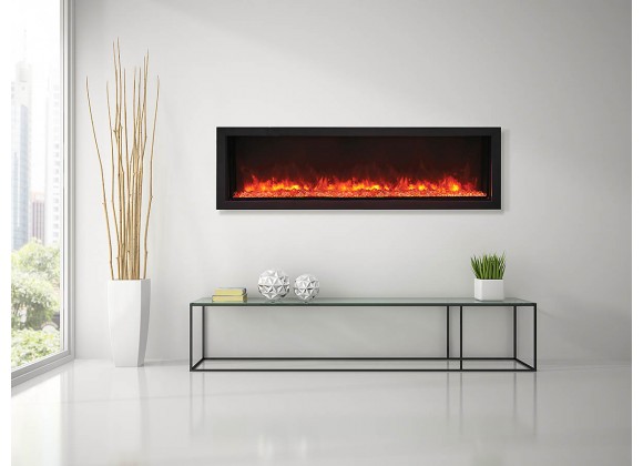 Remii 45" Extra Slim Indoor Only Electric Fireplace with Black Steel Surround - Lifestyle 5
