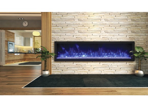Remii 65" Extra Slim Indoor Only Electric Fireplace with Black Steel Surround