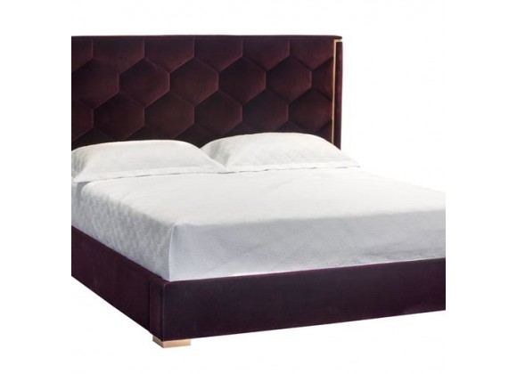 Sunpan Viola Bed - King - Giotto Cabernet - Front Side Angle