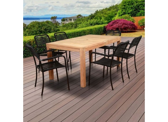 Amazonia Oosterdam 7 Piece Teak Rectangular Patio Dining Set