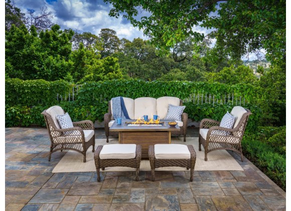 Tortuga Outdoor Rio Vista 6pc Fire Table Sofa Set