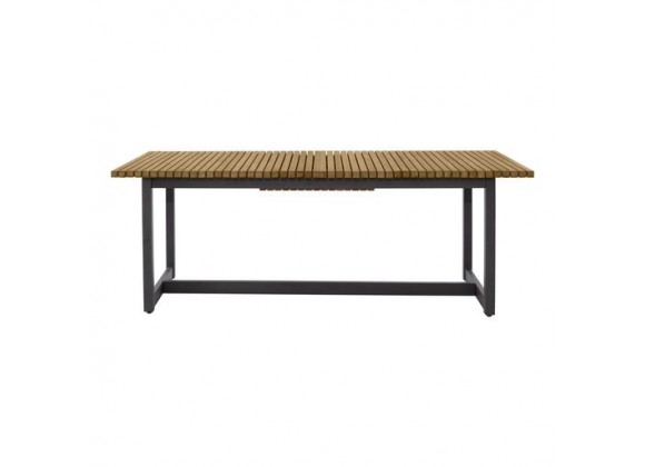 Sunpan Geneve Extension Dining Table Natural in 80'' to 104''  - Front Angle