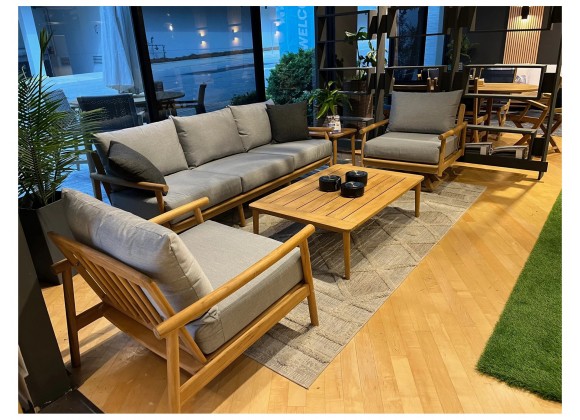 Royal Teak Seville Sofa / 3-Seater Sofa with Granite Cushions