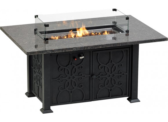 Rome Granite 53" x 35" Fire Table With Burner