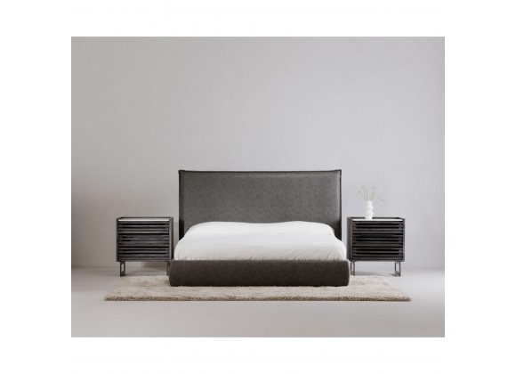 Moe's Home Collection Luzon Queen / King Bed Slate Vegan Leather - Lifestyle