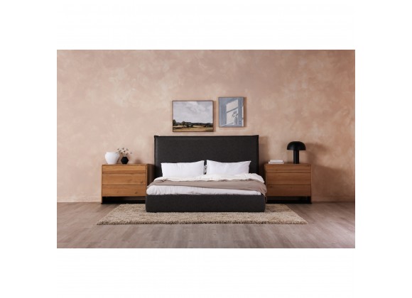Moe's Home Collection Luzon Queen / King Bed Tall Headboard Slate Vegan Leather - Lifestyle