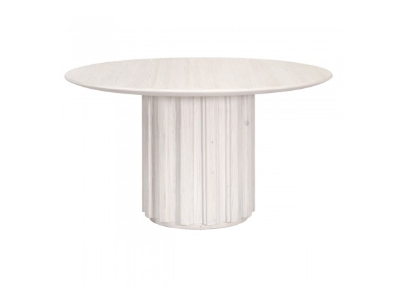 Essentials For Living Roma 54" Round Dining Table - White Wash Pine - Front Angle