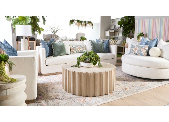 Essentials For Living Roma Coffee Table - White Wash Pine - Lifestyle