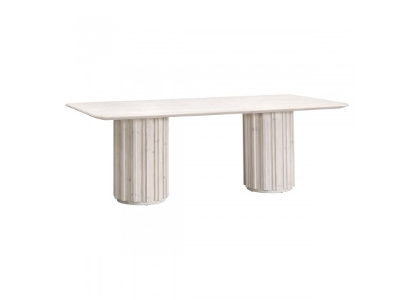 Essentials For Living Roma Dining Table - White Wash Pine - Front Side Angle
