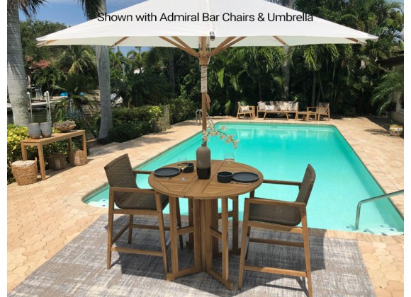 Royal Teak Admiral Bar Drop Leaf Table Round 45" Outdoor set View