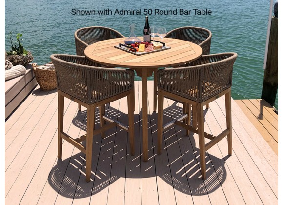 Royal Teak Malibu Bar Chair Desert Sand With Round Table