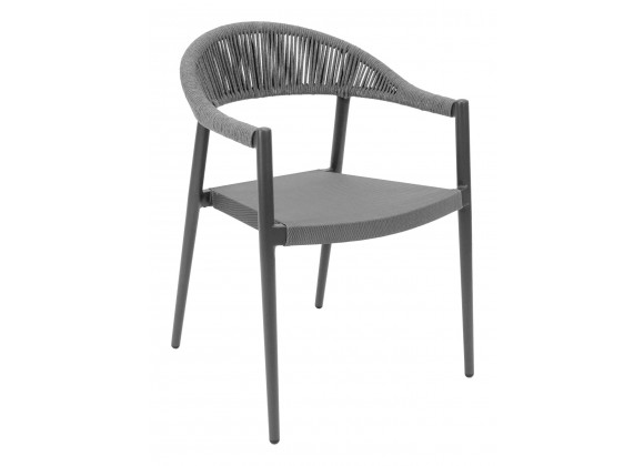 Powder Coated Aluminum Frame Arm Chair W/ Textilene Seat and Polypropylene Back - RP-01A - Front