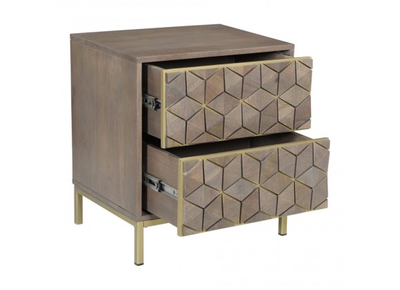 Moe's Home Collection Corolla Nightstand - Front Side Opened Angle