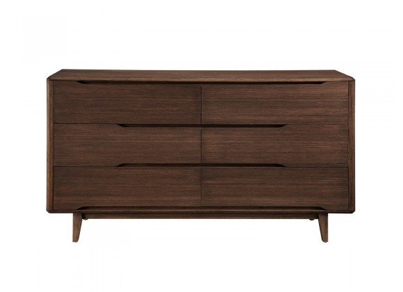 Greenington Currant Six Drawer Double Dresser Oiled Walnut - Front Angle 2
