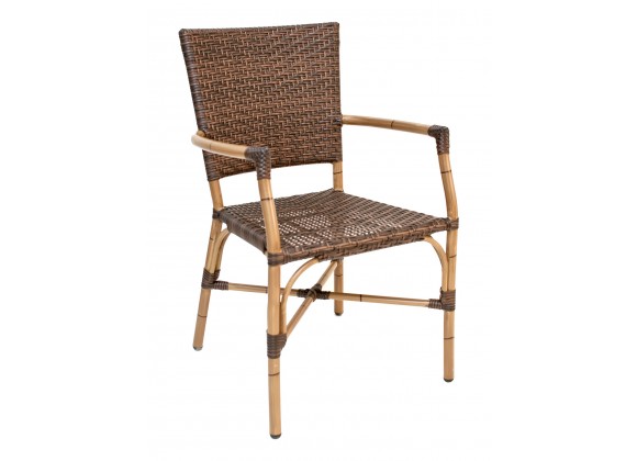 Hand Painted Aluminum Frame Arm Chair - RT-04 - Walnut