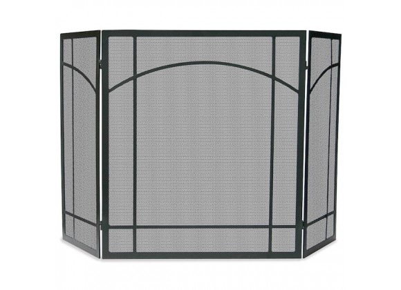 Mr. Bar-B-Q UniFlame?? 3 Fold Black Wrought Iron Screen with Mission Design