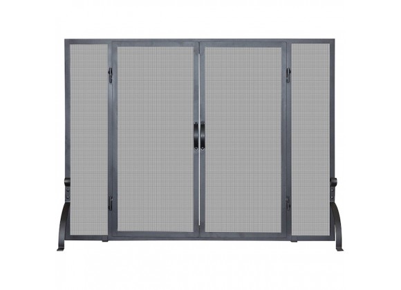 Mr. Bar-B-Q UniFlame® Single Panel Black Wrought Iron Screen with Doors, Small