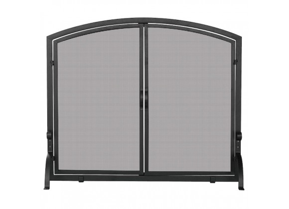 Mr. Bar-B-Q UniFlame® Single Panel Black Wrought Iron Screen with Doors, Medium