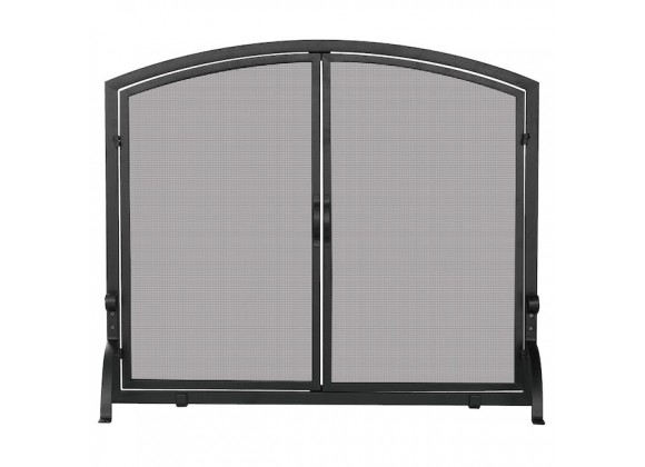 Mr. Bar-B-Q UniFlame® Single Panel Black Wrought Iron Screen with Doors, Large