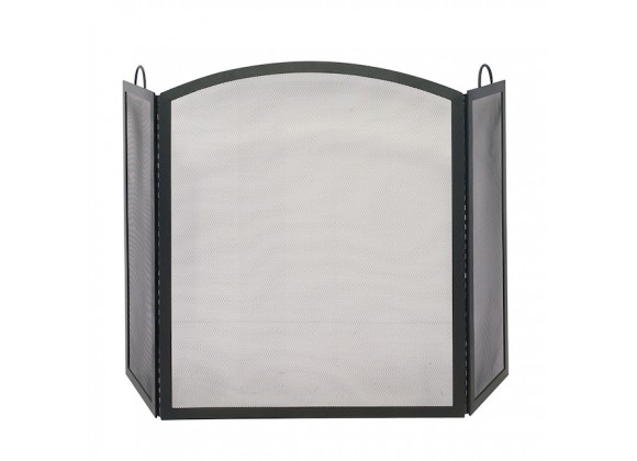 Mr. Bar-B-Q UniFlame® 3 Fold Black Wrought Iron Arch Top Screen, Large