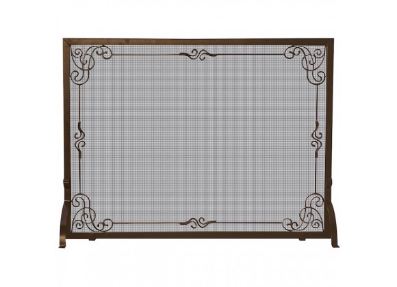 Mr. Bar-B-Q UniFlame® Single Panel Bronze Finish Screen with Decorative Scroll