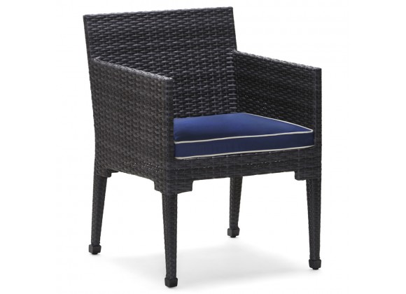 Woodard Lorenzo Dining Arm Chair - Angled and Zoomed