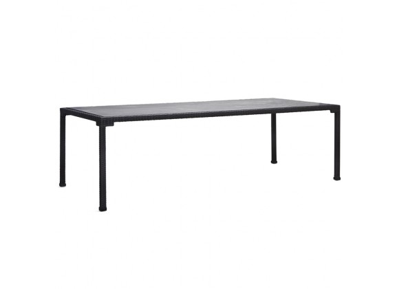 Woodard Lorenzo Rectangular Dining Table - Angled and Zoomed