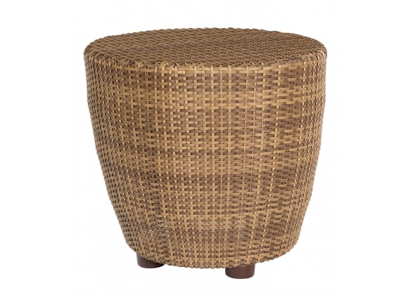 Woodard Saddleback Round Side Table in Mocha